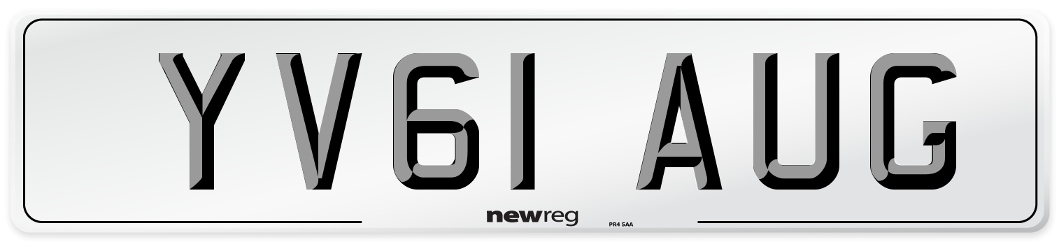 YV61 AUG Number Plate from New Reg